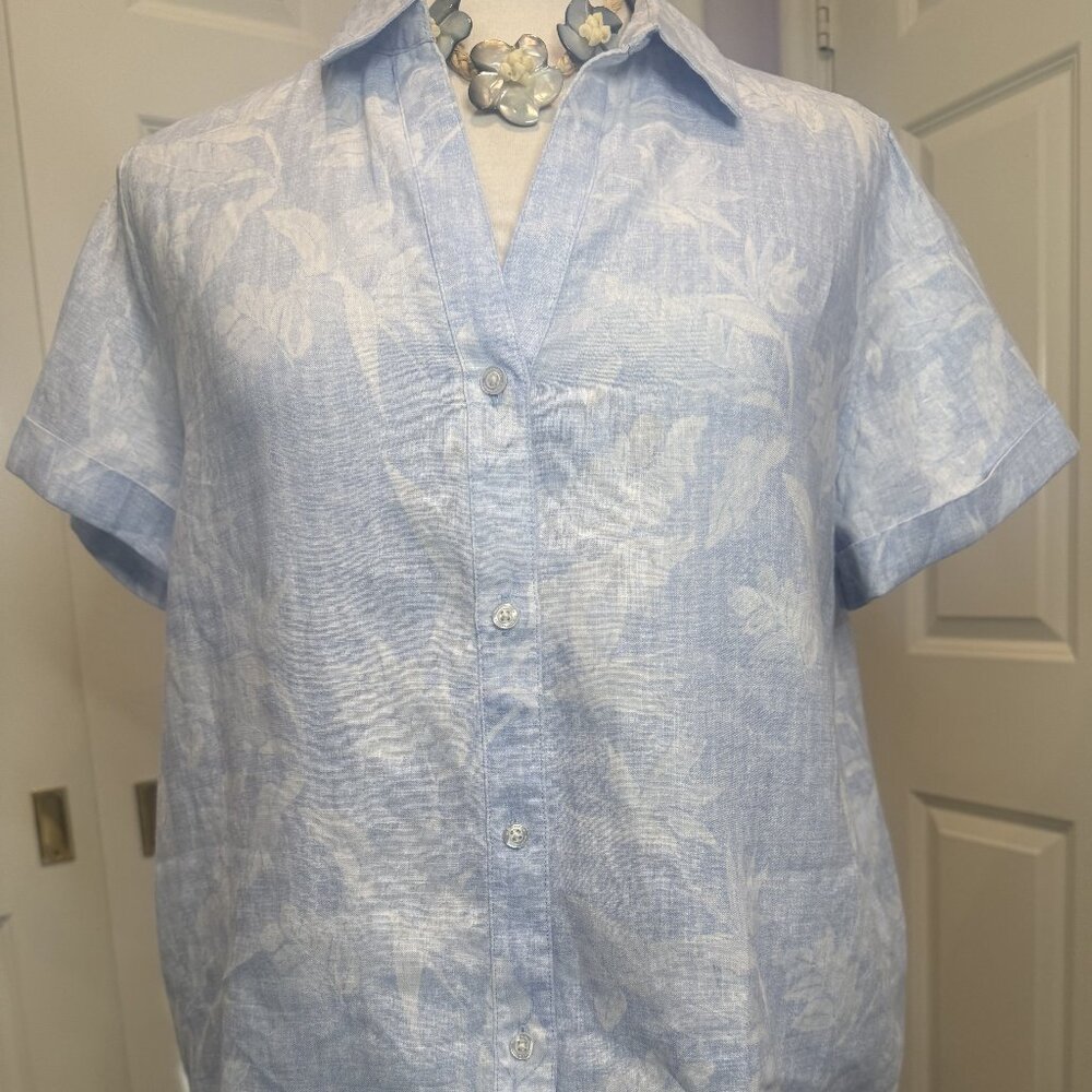Tommy Bahama light blue Linen Camp Shirt